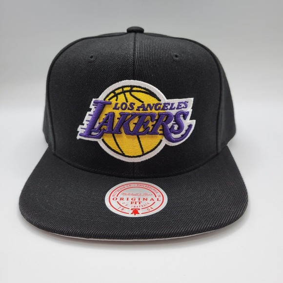 Mitchell &amp; Ness Other - Los Angeles Lakers Mitchell & Ness NBA Snapback Hat Black Snapback Cap Flat